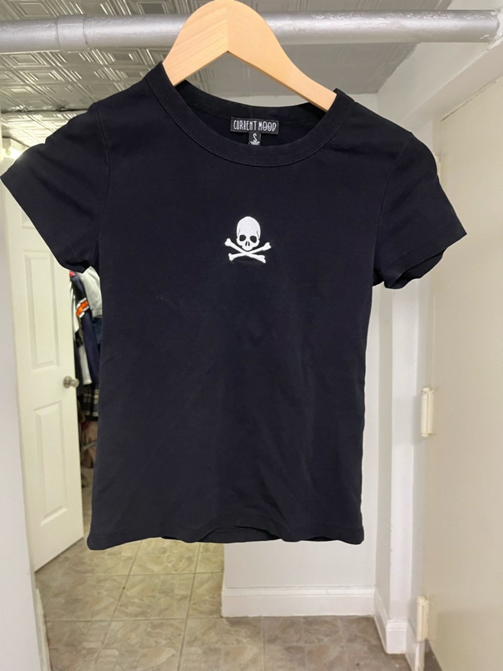 Current Mood Women’s Black Baby Girl Skull Tee